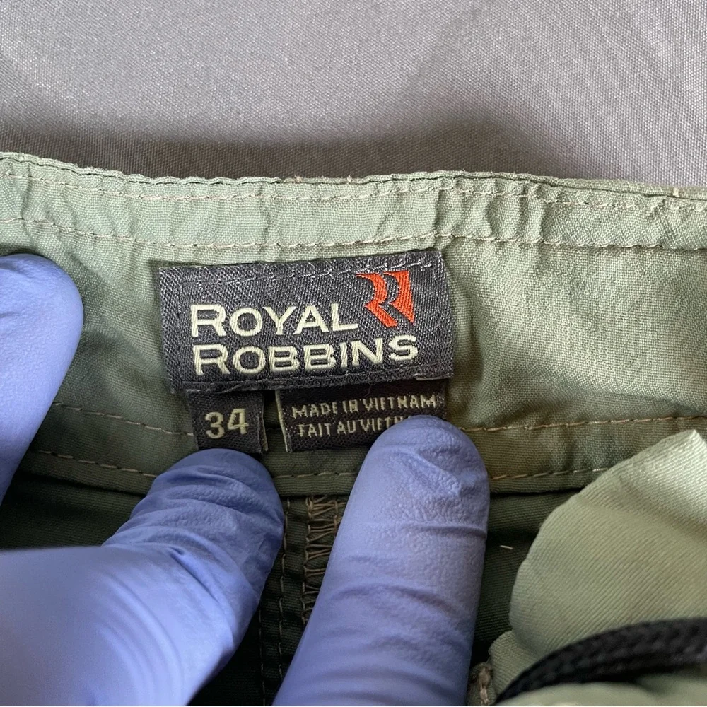 Royal Robbin’s Nylon Shorts Men’s Size 34 Green Hiking Activewear Nature Outdoor